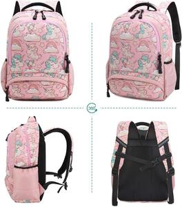 2024 mignon licorne 3-en-1 sac d'école ensemble Logo personnalisé Bookbag sangle système de transport filles étudiants avec boîte à lunch étui à crayons - Product Image 3