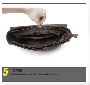 Maletín de Cuero Genuino Andong para Portátil de 13 Pulgadas, Bolso de Mano para Hombre, Bolso Bandolera de Negocios - Product Image 5