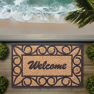 PVC <b>Backed</b> Plain Tufted Coir Mats 40x60cm Natural Color Non-Slip 15mm Thick High Grade Hotel Washable Made in India - Product Image 2