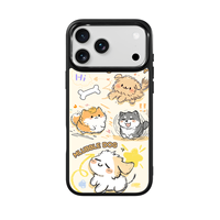 Coque de téléphone AG Feeling Black Edge avec motif chien mlubble doré pour iPhone 17, 17 Pro Max, 16 Pro, 15 – Coque magnétique