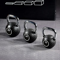 PJ Logo kustom kompetisi Kettlebell 4KG-48KG Gym kebugaran gratis bobot dengan gagang krom PU bel ketel
