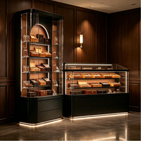 Vitrine à cigares sur mesure avec tiroirs de rangement, directement de l'usine, présentoir à tabac de luxe OEM pour clubs et hôtels
