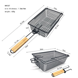 Cesta para Asar de Gran Capacidad con Tapete para Parrilla, Guantes para Barbacoa, <span class=keywords><strong>Pinchos</strong></span> para Asar, Cesta Metálica Antiadherente para Freír en Profundidad para Cocina - Product Image 2