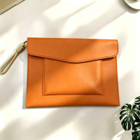 Porte-documents en cuir PU durable, format A4, multicolores, avec poche, sangle de transport, logo personnalisable