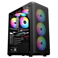 Boîtier de PC de jeu MicroATX vertical avec vitre trempée panoramique, vitrine à quatre côtés