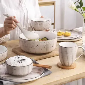 Горячая Распродажа, набор керамической посуды круглой формы, китайская посуда, фарфоровая посуда, набор столовой посуды для ресторана