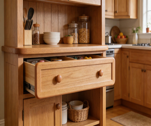 Meubles de cuisine en bois massif de chêne blanc de qualité supérieure, style Shaker de luxe, ensemble de meubles de cuisine modulaires en forme de U sur mesure - Product Image 3