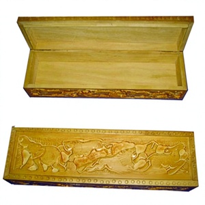 Handmade Solid Wood Eco-Friendly Antique Rectangle Box with Carved Animal Design <b>Wall</b>-Mounted Home Decoration & Business Gift - Product Image 2