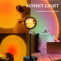 Nouvelle Lampe Projecteur Coucher de Soleil LED Haute Qualité, Rotation à 180 Degrés, Lumière de Projection pour Décoration d'Intérieur