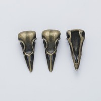 Perle Crâne de Corbeau à Bec Long en Alliage de Zinc pour Coiffure de Tresse de Barbe Viking