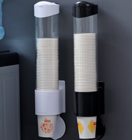 Support magnétique pour gobelets, distributeur de gobelets en plastique jetables, support de rangement anti-poussière pour la maison, la cuisine, le distributeur d'eau