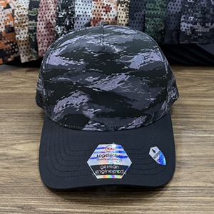 Custom Logo Golf <b>Cap</b> Factory OEM ODM Private Label 5-Panel Waterproof Dark <b>Camo</b> Snapback Hat Perforated Breathable for Brands - Product Image 2