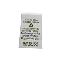 Étiquettes tissées personnalisées pour vêtements, étiquettes d'entretien, bord coupé au laser, pliage des extrémités, logo personnalisé, taille, étiquette tissée lavable