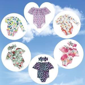 حار الأزياء قبالة الكتف فتاة صغيرة ثونغ قطعة واحدة ملابس السباحة مخصص تصاميم لباس سباحة لفتاة الاطفال لباس بحر للفتيات الاطفال - Product Image 1