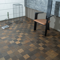 Parquet en bois d'ingénierie à carreaux brun foncé moderne pour projets hôteliers