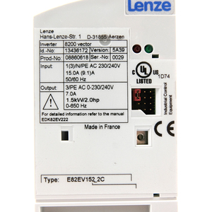 8200 E82EV152K2C 13435850 ตัวแปลงความถี่ c E82EV152K2C - Product Image 1