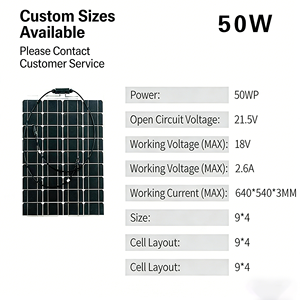 Panel Solar Flexible Cosmoxstar Portátil de ETFE de 50W, Forma Personalizada, Ligero, para Aventuras al Aire Libre, Senderismo, Viajes en Autocaravana - Product Image 2