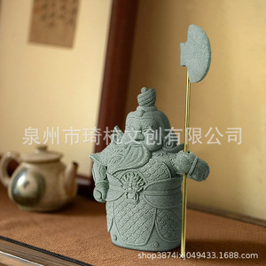 เฮงและฮา เทพผู้พิทักษ์ 2 ชิ้น เรซินสังเคราะห์ สไตล์ดั้งเดิม ของตกแต่งบ้าน สำหรับห้องนั่งเล่น โถงทางเข้า โต๊ะทำงาน - Product Image 2