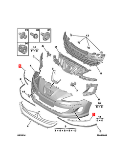 Striscia di placcatura esterna del paraurti anteriore 745353 7453.53 striscia antigraffio per 408 <span class=keywords><strong>Peugeot</strong></span> - Product Image 6