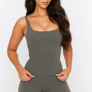 Gym Fitness Wear Soutien-gorge intégré Combinaison de yoga une pièce pleine longueur de grande taille - Product Image 1
