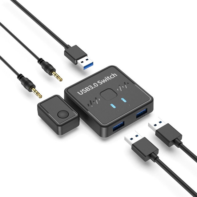 USB 3.0 bidirectional switcher, USB dual-input single-output and single-input dual-output printer sharer, keyboard and mouse