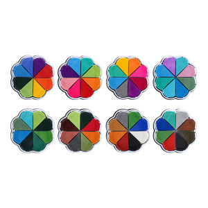 8pcs in Colourful Detachable 8 Colours Petal Water Drop <strong>Stamp</strong> <strong>Pad</strong> Office Special Silicone Sealing Clay Diy Handbook Rubber <strong>Stamp</strong> - Product Image 5
