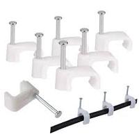 Attaches de fixation pour câbles électriques M6-M14 en plastique/blanc et noir de haute qualité ou en acier inoxydable galvanisé, type agrafe/clou