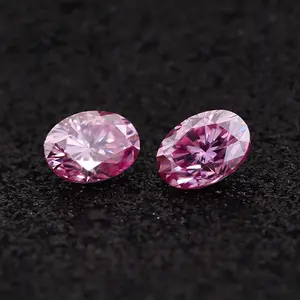 Sigem berlian sintetis Moissanite Oval merah muda 7*9 MM batu permata 2ct batu longgar dengan harga kompetitif