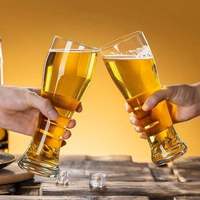 Verre à bière bavaroise personnalisé avec logo, soufflé à la main en verre sodalime, sans BPA, compatible lave-vaisselle, grande capacité, pour bar