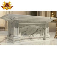 Autel d'église en marbre naturel avec design religieux Table d'autel intérieure/extérieure avec statue Taille personnalisée en pierre