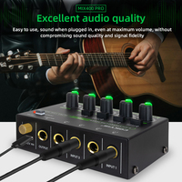 COKYIS Mixeur audio professionnel RGB 4 canaux stéréo, mixeur de ligne, en métal, avec suppression du bruit, pour studio, live, DJ, monitoring