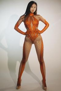 Monos de Mujer para Club, Manga Larga con Guantes, Leotardo, Trajes de Stripper, Ropa de Baile Exótica, Monos de Spandex, Body de Una Pieza - Product Image 2