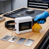 Machine de marquage laser portable Huike 20W, équipement de gravure sur fibre optique pour pièces de quincaillerie sur site