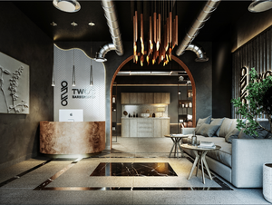 Cao Cấp Chất Lượng Cao Cửa Hàng Cắt Tóc Trang Trí Nội Thất Người Đàn Ông Salon Trạm Cắt Tóc Với Bồn Rửa Và LED Gương Đầy Đủ Bộ Đồ Nội Thất Hiển Thị - Product Image 4