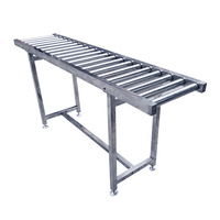 LIANGZO Transport industriel non standard Brossé 201 Convoyeur à rouleaux en acier inoxydable 304 avec pieds