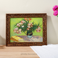 Tableau mural vintage chic et délavé imprimé haute définition, paysages européens et fleurs, avec cadre en bois, pour mariage de luxe