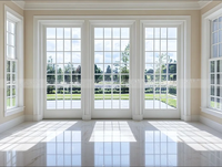 Ventana de Acero y Vidrio de Lujo, Marco Negro Personalizado, Ventana Francesa, Suministro de Fábrica, Ventana con Marco Delgado para Proyectos Residenciales
