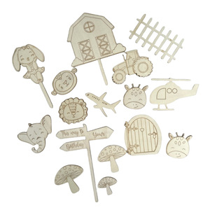 Adornos de madera para tartas con temática de animales de granja, decoraciones para el primer cumpleaños de bebés, con diseño de miel y dulzura. - Product Image 5