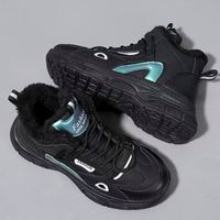 Chaussures de course pour femmes avec doublure en peluche, lacets, semelles épaisses, chaudes pour l'hiver, chaussures de sport antidérapantes, chaussures décontractées d'extérieur