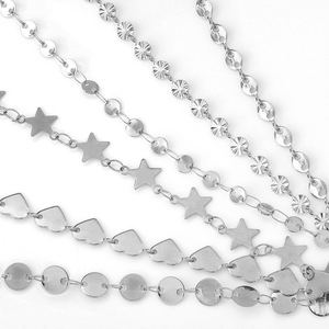 Colliers tendance en chaîne, étoile dorée, cœur, forme géométrique, chaîne unisexe, bijoux cadeau - Product Image 5