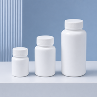 Flacon cylindrique en PP de 20ml, 30ml, 40ml, 50ml, 100ml, 150ml, 200ml avec bouchon à vis, vide, pour stockage de médicaments, surface pour marquage à chaud