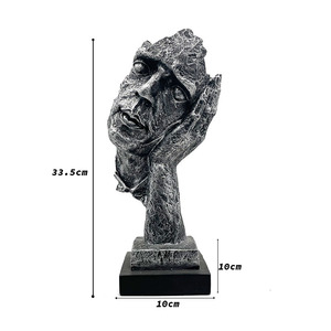 Silencioso es una figura dorada, artesanía abstracta, escultura nórdica creativa, adornos Retro para oficina y sala de estar - Product Image 5