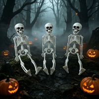 Squelette en plastique de 30 cm pour Halloween, réaliste, ornement décoratif pour bars, maisons hantées, salles d'évasion