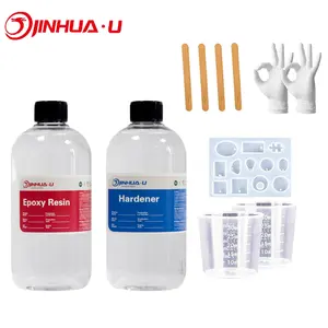 Bộ Nhựa Epoxy Với Khuôn Nhựa 8 Gói Silicone Và Nhựa Epoxy Pha Lê 34 OZ