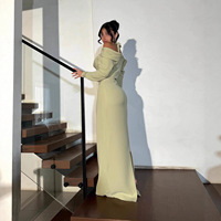 Robe longue moulante à col halter et manches longues, bretelles spaghetti, pour soirée, cérémonie, bal, banquet, tenue de célébrité, vêtements formels pour femmes