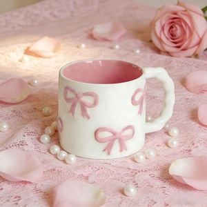 Hot New Products Pink Bow Tie Travel Mug for Coffee Tea Camping Outdoor Use Insulated Leak Proof Design <b>Ceramic</b> <b>Cup</b> - Product Image 4