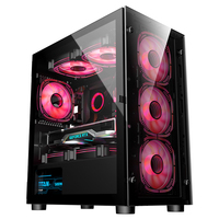 AntarcChill Tempered Glass Computer case Led Strip Computer case Gaming Practical Desktop Case
