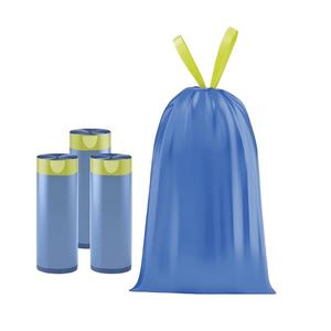 ถุงขยะแบบมีเชือกผูก ฮัวหม่าเหิงชุน แข็งแรงพิเศษ ขนาด 8 แกลลอน ไม่มีกลิ่นหอม ถุงขยะขนาดเล็ก 30 ชิ้น สีฟ้า - Product Image 1