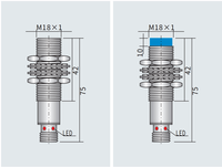 Capteur de Proximité Inductif CORON Série CLJ-A18 M12, Portée de Détection 5mm 8mm, NPN PNP NO NC IP67 pour Connexion par Fiche Métallique