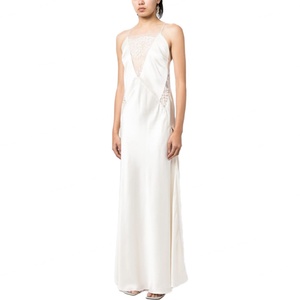 Vestido de Lino y Algodón Personalizado para Mujer, Elegante Vestido Camisero sin Espalda con Detalle de Encaje, Diseño Sexy Estilo Camisa - Product Image 1